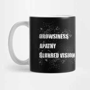 Drowsiness, apathy, blurred vision Mug